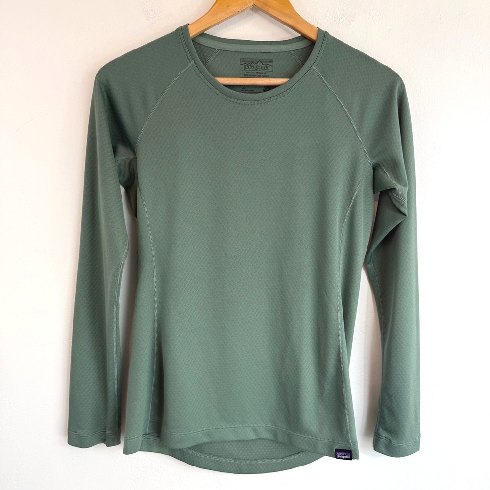 Patagonia Capilene Midweight Baselayer Crew Shirt Green Sage Hiking Gorpcore S